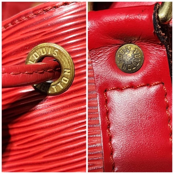 Authentic LOUIS VUITTON  Epi Petit Noe Castillan Shoulder Bag Red - Picture 10 of 12